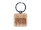 South Dakota State with Text Swirls Engraved Wood Square Keychain Tag Charm